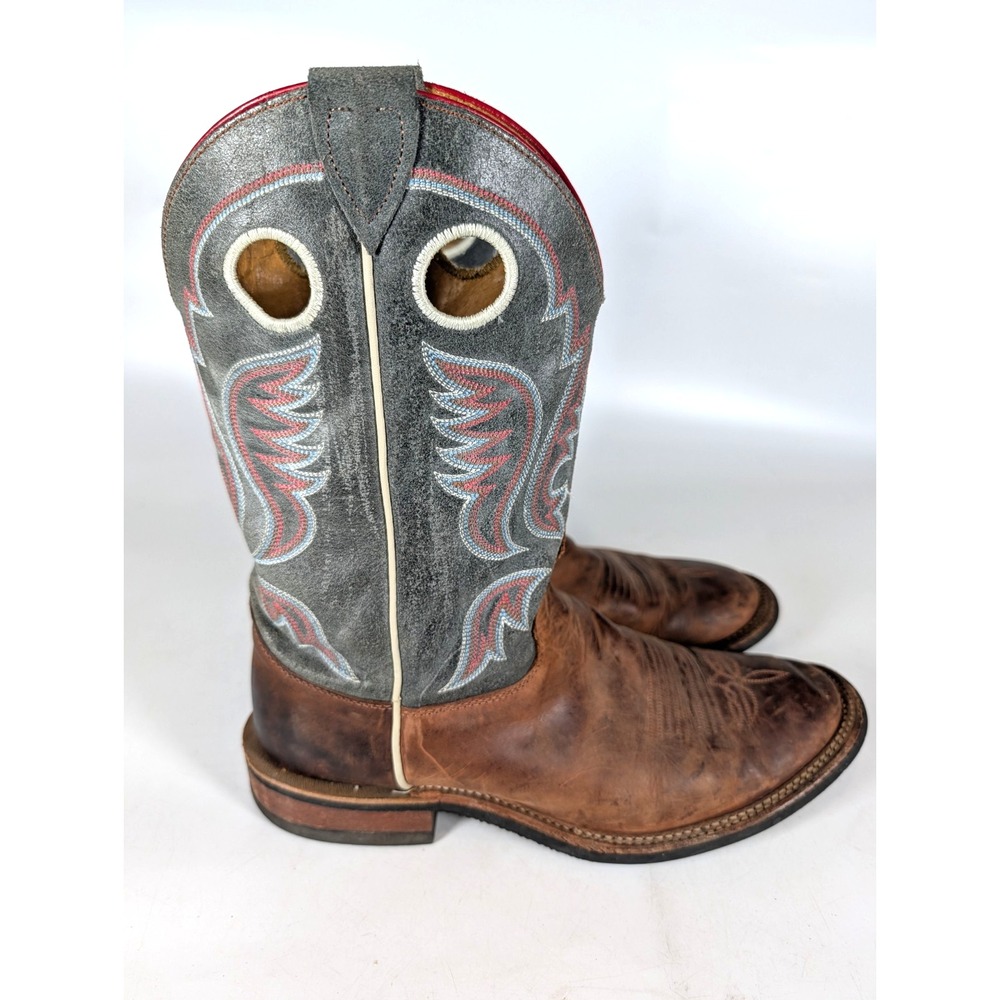 Justin Bent Rail BR350 Mens 9 D Buckaroo Boots Brown Leather Western